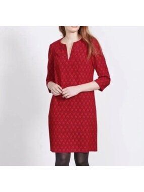 size 2R , 2 Mini Boden shift dress 3/4 sleeve‎ shirt notch neck